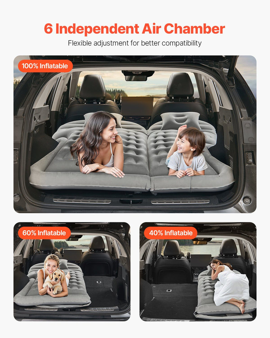 Car Air Mattress, Inflatable Car Camping Mattress, Flocking Thickened