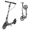 Sparkcykel för barn från 8 år, tonåringar och vuxna, 2-hjulig sparkcykel med justerbart styre, brett halkfritt däck, hopfällbar lättviktsram för pojkar och flickor upp till 99,8 kg, grå