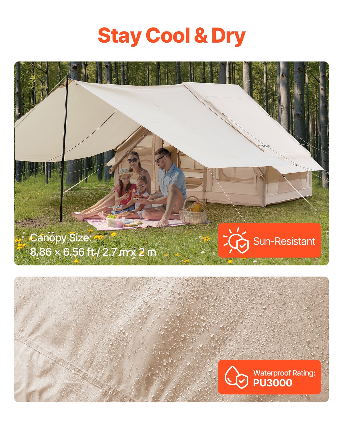 Uppblåsbart Tält för Camping 3-5pers
