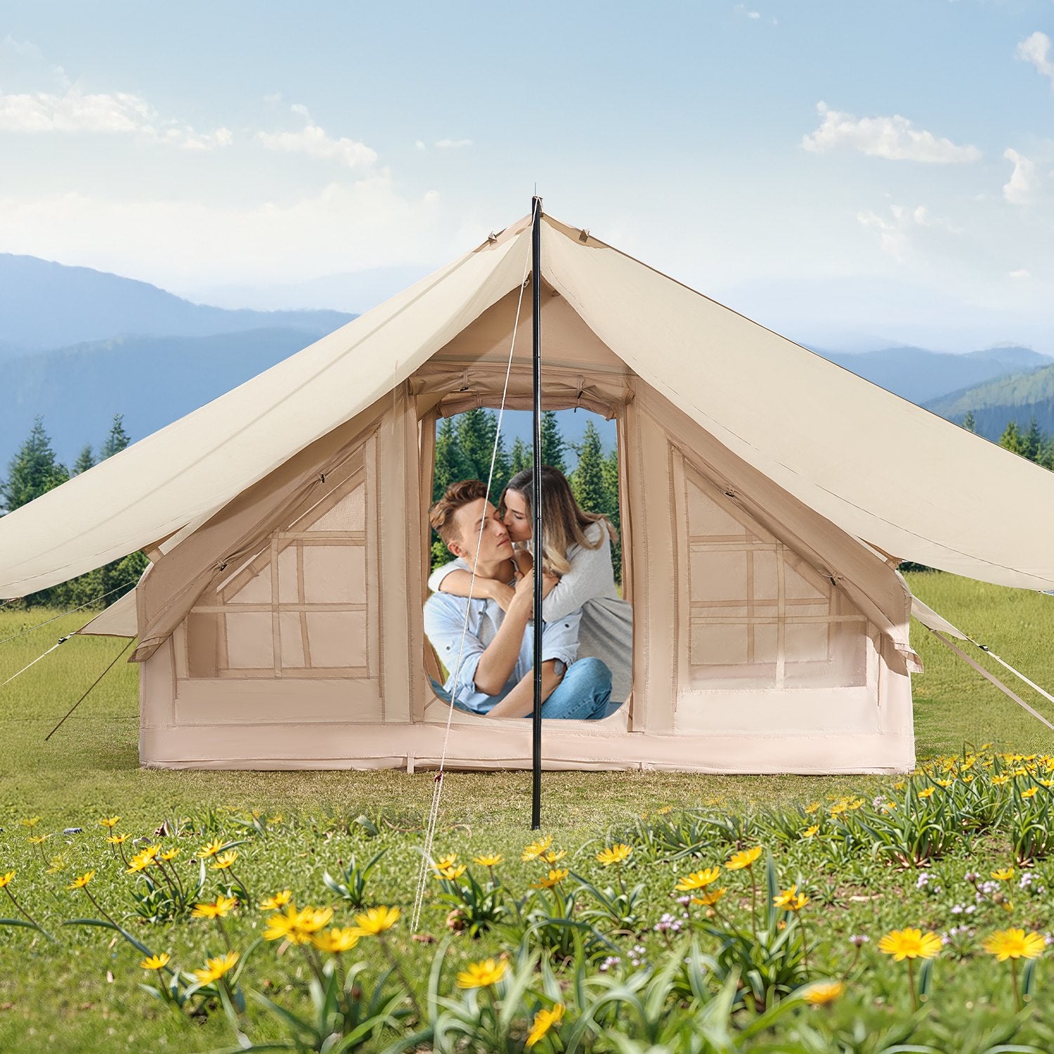 Uppblåsbart Tält för Camping 3-5pers
