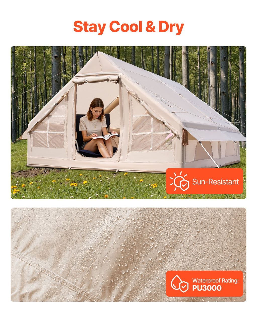 Inflatable Tents for Camping, 5-8 Person Easy Setup Blow up Tent with
