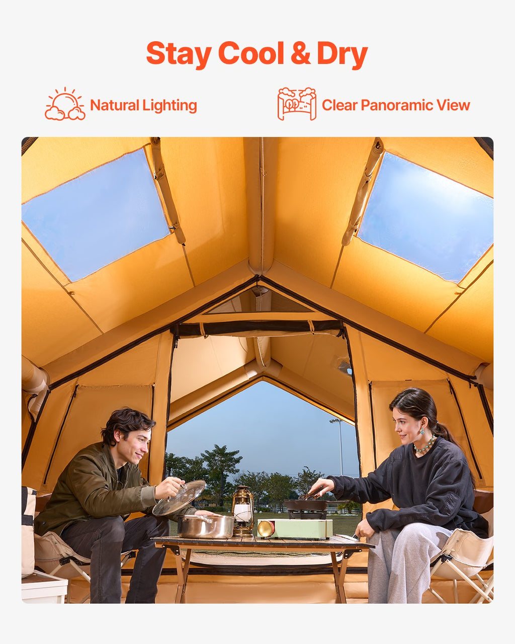 Inflatable Tents for Camping, 8-12 Person Easy Setup Blow up Tent with