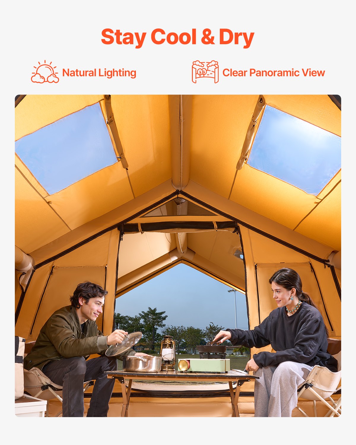 Inflatable Tents for Camping, 8-12 Person Easy Setup Blow up Tent with
