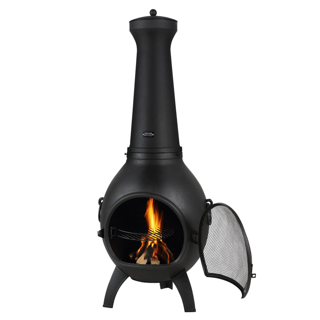 Chiminea, 40 cm vedeldad eldstad för utomhusbruk, sfärisk öppen spis