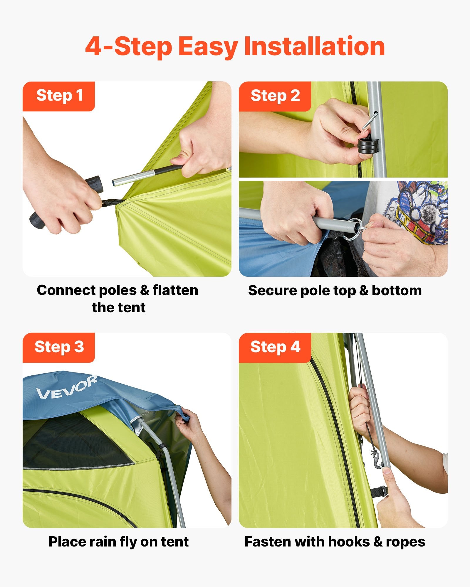 Camping Shower Tent, 1 Room, Portable Privacy Tent Changing Room with