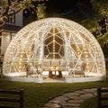 Garden Dome Igloo, 4,5 x 2,7 m utomhus genomskinligt bubbeltält för 4-7 personer  väderbeständigt geodesiskt kupolväxthus med fönster, PVC-iglotält för uteplatser, camping, fest, bröllop