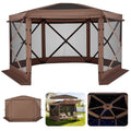 Pop up Gazebo Screen Tent, 3.6 x 3.6 m Large 6-Sided Camping Canopy
